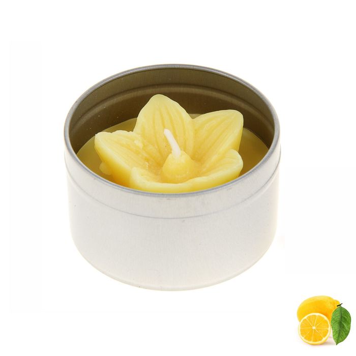 Свеча восковая в банке "Теплые чувства", аромат лимон