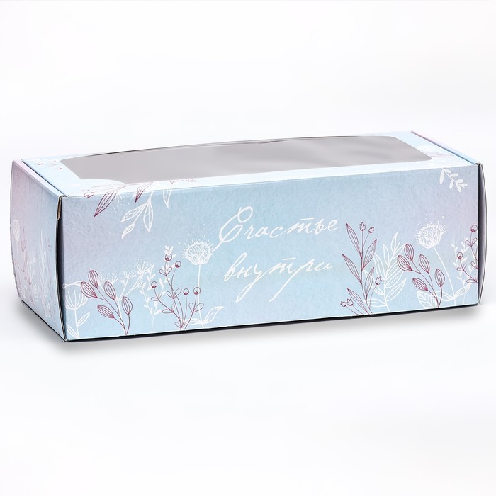 Коробка самосборная, с окном, Цветочные кружева 16 х 35 х 12 см коробка самосборная с окном розовая 16 х 35 х 12 см