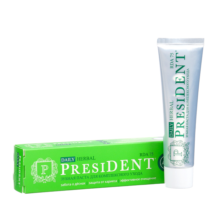 цена Зубная паста President Herbal mix, 75 RDA, 50 мл