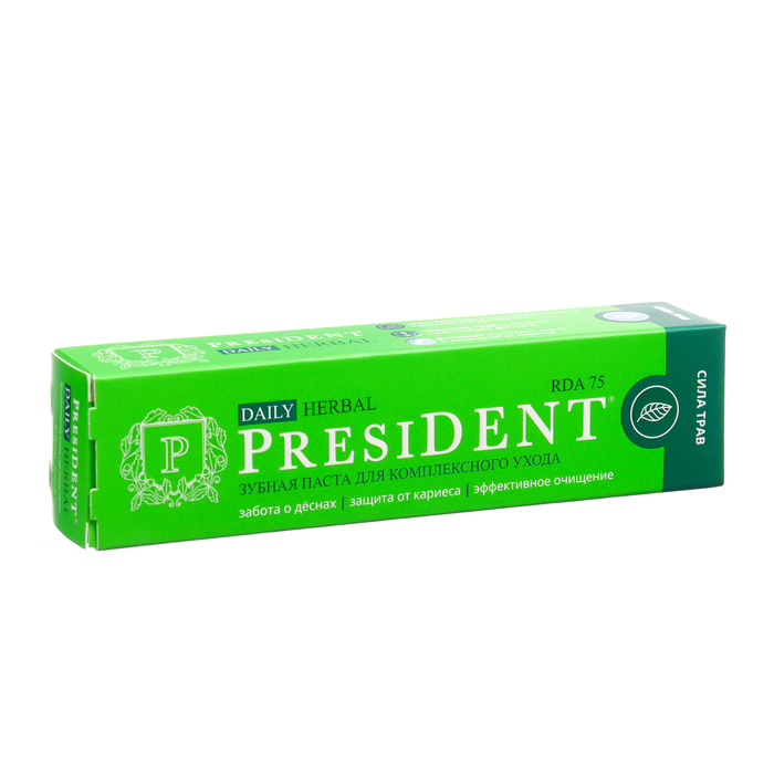 фото Зубная паста president herbal mix, 75 rda, 50 мл