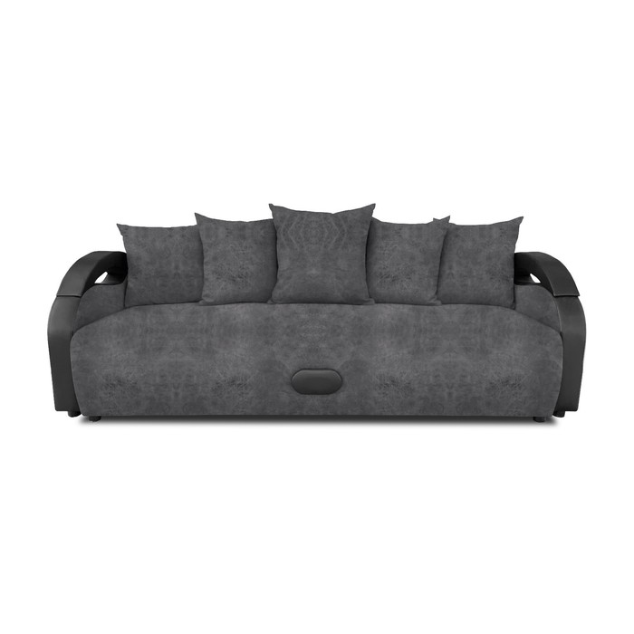 Прямой диван «Мария», еврокнижка, велюр dakota, цвет grafit