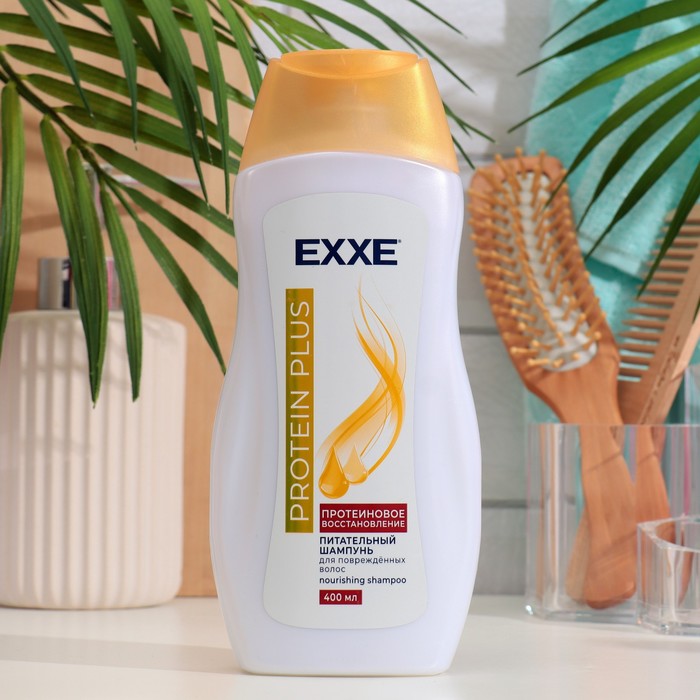 Питательный шампунь EXXE PROTEIN PLUS Протеиновое восстановление, 400 мл шампунь для волос exxe шампунь питательный protein plus протеиновое восстановление