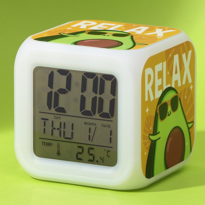 часы pixel crew будильник блок красной руды пиксельные с подсветкой Электронные часы-будильник «Relax», с подсветкой