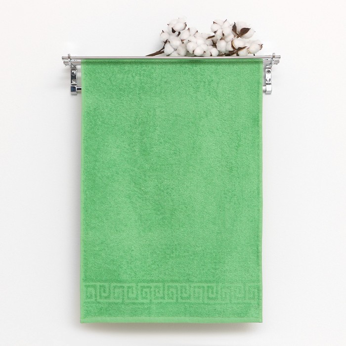 Полотенце махровое с бордюром 70х140 см, классический зелёный, хлопок 100%, 430г/м2 полотенце махровое с бордюром 70х140 см зеленый хлопок 100% 430г м2