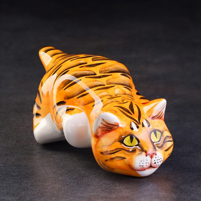 фото Статуэтка фарфоровая "кот барсик рыжий", 20 см весёлый фарфор