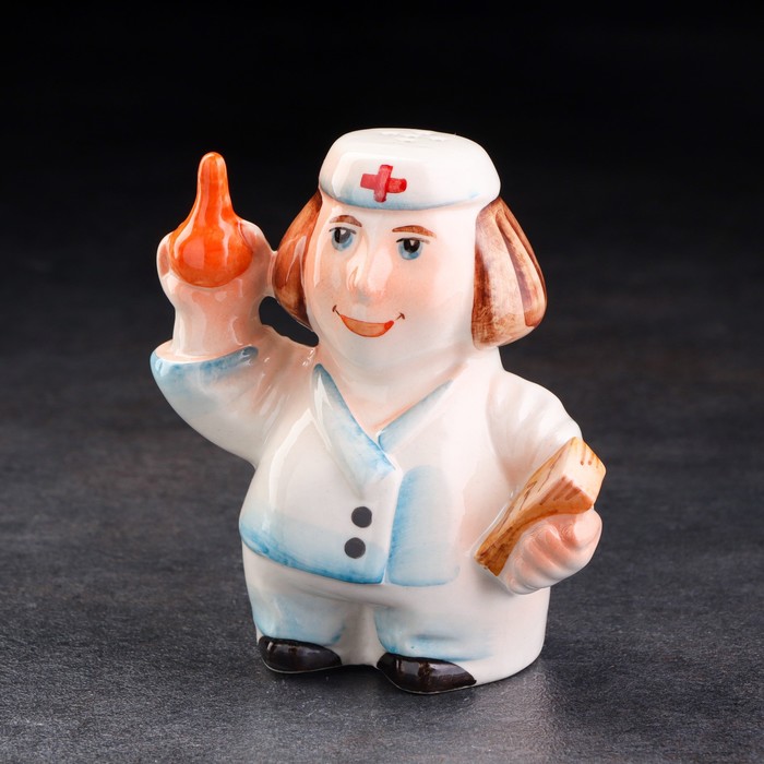 фото Солонка фарфоровая "медсестра" весёлый фарфор