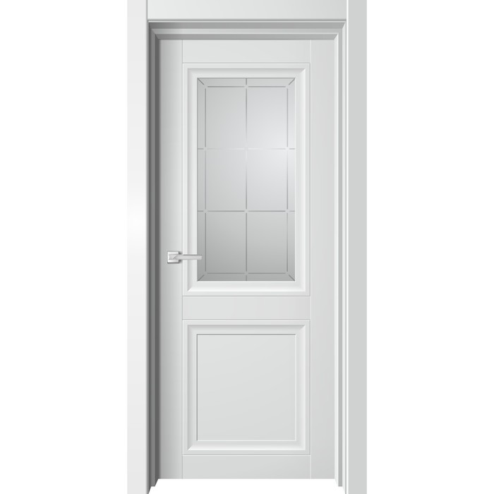 Дверное полотно «Atom», 600×2000 мм, остеклённое, сатин, цвет белый бархат дверное полотно atom 700×2000 мм остеклённое сатин цвет белый бархат