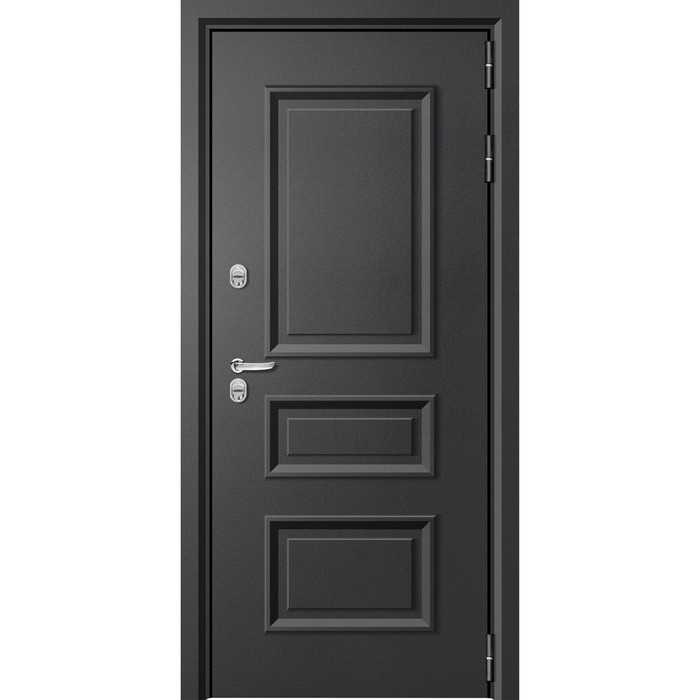Входная дверь «Titan 1», 860×2050 мм, левая, цвет чёрный муар / бетон снежный дверь входная робо термо 860 × 2050 мм левая цвет чёрный муар антик хром софт грей
