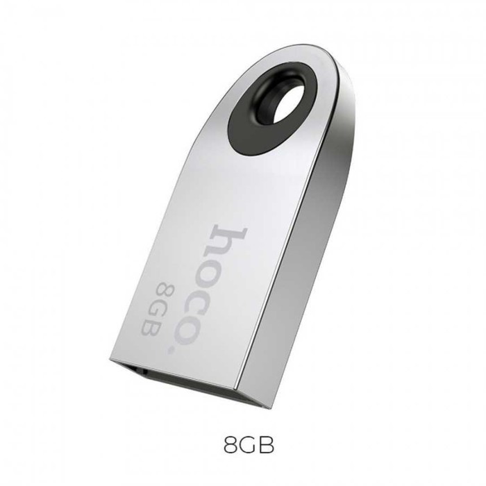 Флешка Hoco UD9 Insightful, 8 Гб, USB2.0, чт до 25 Мб/с, зап до 10 Мб/с, металл, серая