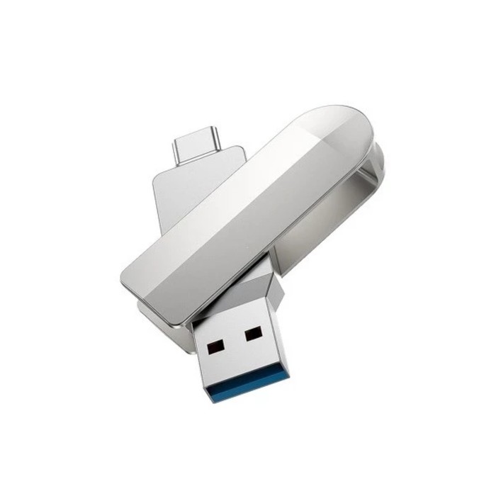 Флешка OTG Hoco UD10 Wise, 16 Гб, USB3.0, USB/Type-C, чт до 120 Мб/с, зап до 30 Мб/с, металл