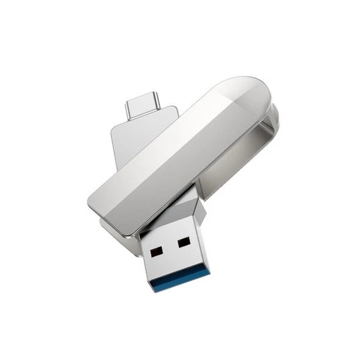 

Флешка OTG Hoco UD10 Wise, 64 Гб, USB3.0, USB/Type-C, чт до 120 Мб/с, зап до 30 Мб/с, металл