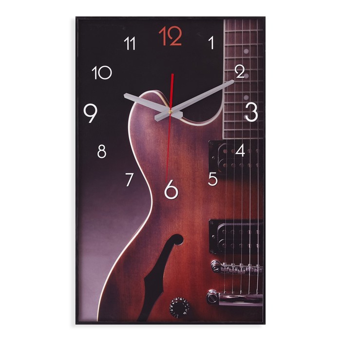 Часы-картина настенные, интерьерные Гитара, плавный ход, 57 х 35 см