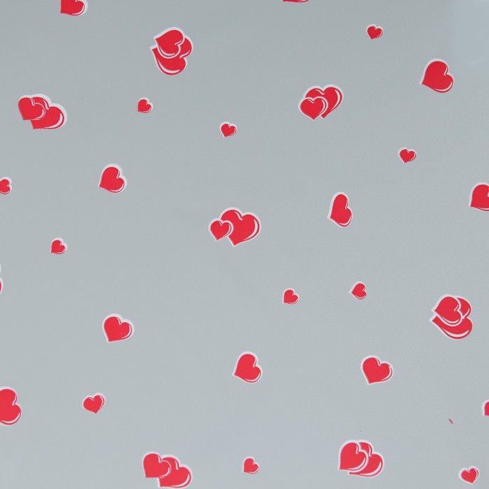 Пленка для цветов "Сердечки" красная 0,7 х 8.2 м, 40мкм