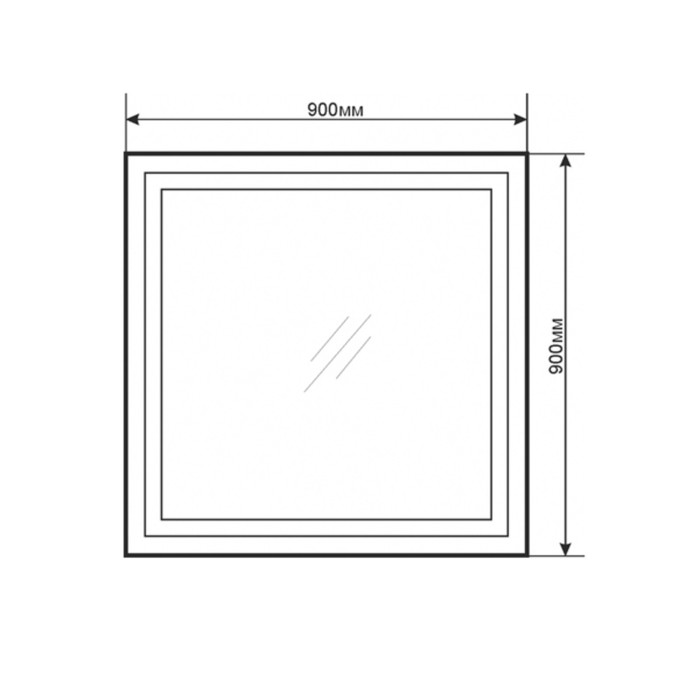 фото Зеркало comforty «квадрат-90», 900х900 мм, led-подсветка, бесконтактный сенсор