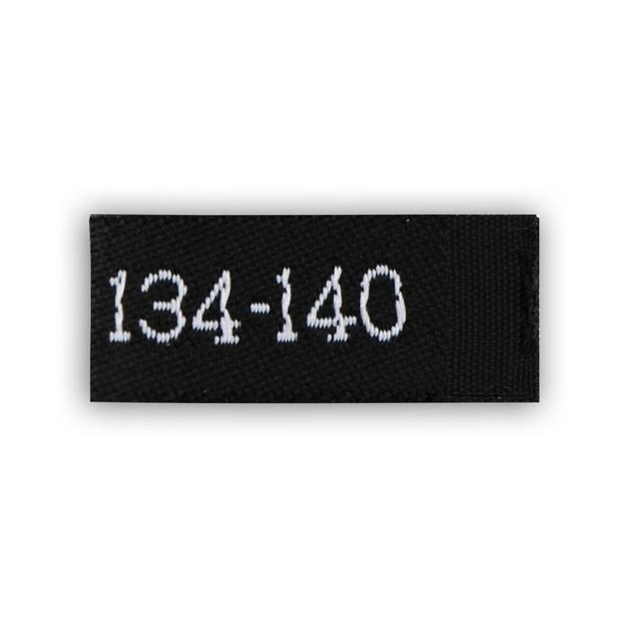 Нашивка текстильная «134-140», 5 х 1.1 см, цвет чёрный