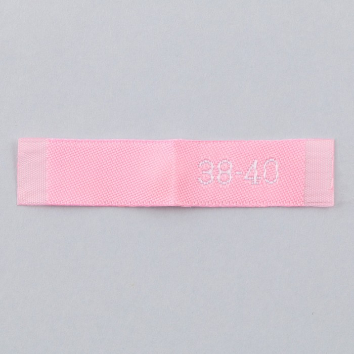 Нашивка текстильная «38-40», 5 х 1.1 см, цвет розовый