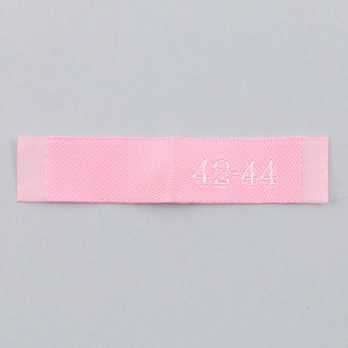 Нашивка текстильная «42-44», 5 х 1.1 см, цвет розовый