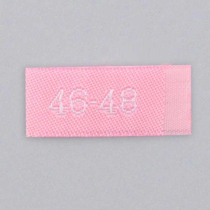Нашивка текстильная «46-48», 5 х 1.1 см, цвет розовый