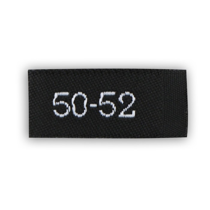 Нашивка текстильная «50-52», 5 х 1.1 см, цвет чёрный