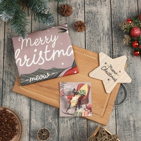 Набор подарочный Этель Merry Christmas: кух. полотенце, подставка под горячее, формочка