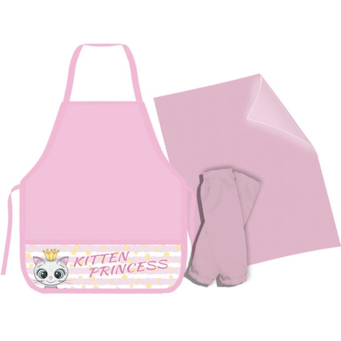 Фартук для труда + нарукавники 540 х 460 мм, + клеёнка НФК-1, KITTEN PRINCESS