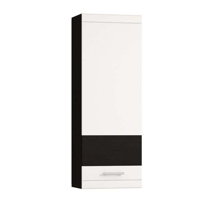 Шкаф навесной «Квартал», 450×296×1264 мм, 1 дверь, правый, цвет дуб венге / белый глянец шкаф навесной квартал 450×296×1264 мм 1 дверь правый цвет дуб венге белый глянец