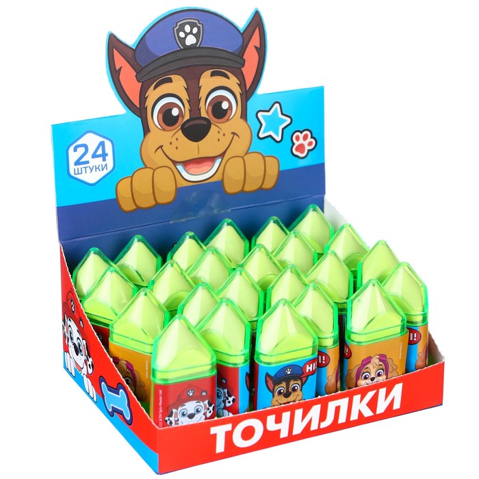 фото Точилка с ластиком, пластиковая, paw patrol