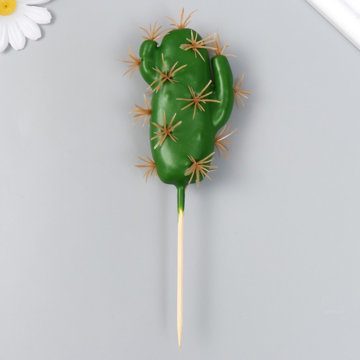 Искусственное растение для творчества Кактус с колючками 11х6 см, длина 19 см искусственное растение для творчества кактус опунция 13 5х7 см длинна 20 см