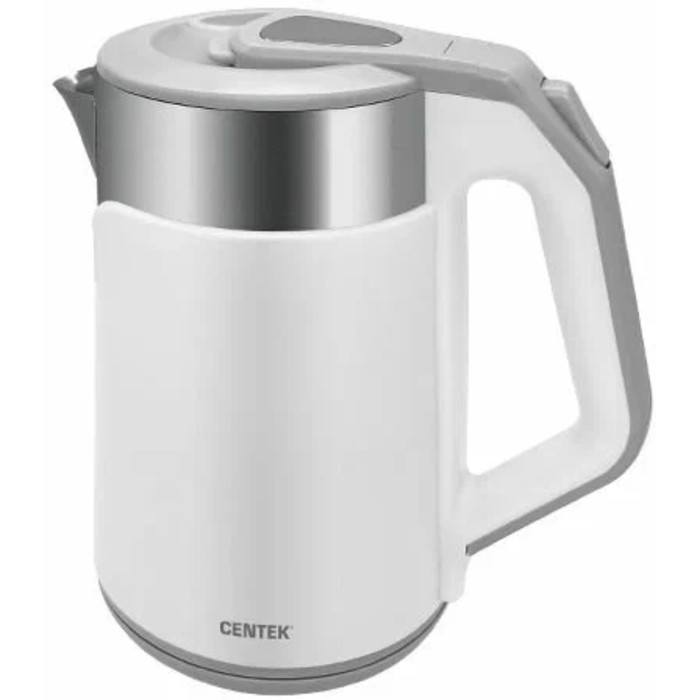 Чайник электрический Centek CT-0023, пластик, колба металл, 2 л, 2000 Вт, белый чайник электрический centek ct 1068 металл 2 л 2000 вт пурпурный