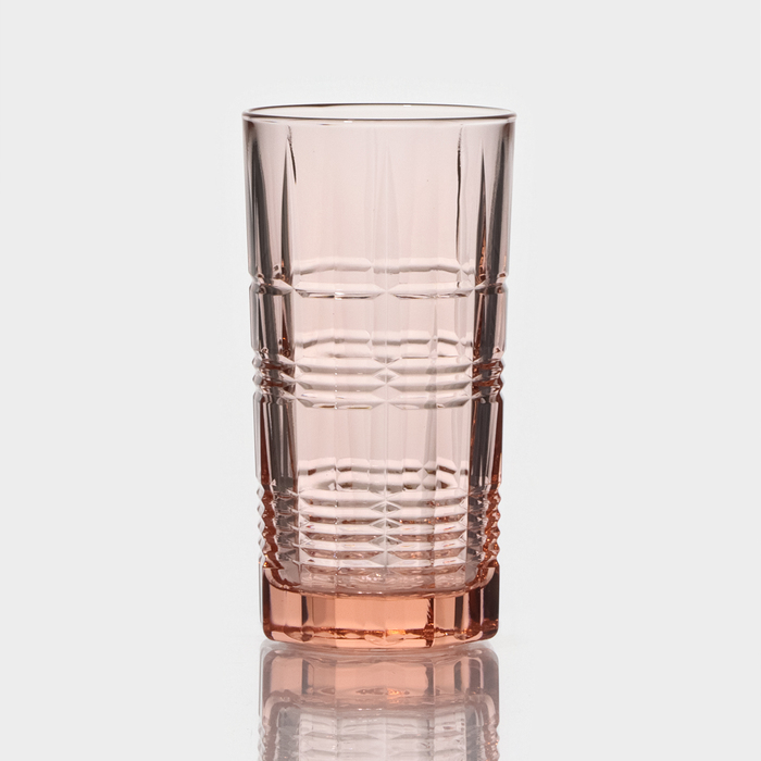 Стакан высокий стеклянный «Даллас», 380 мл, цвет розовый стакан высокий зальцбург 380 мл цвет розовый