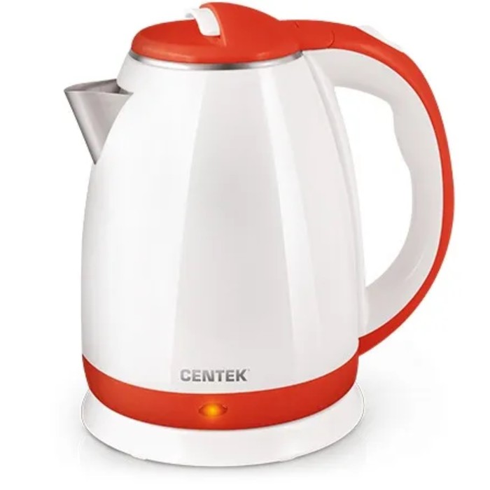 Чайник электрический Centek CT-1026 RED, 1.8 л, 2000 Вт, бело-красный чайник электрический centek ct 1068 металл 2 л 2000 вт пурпурный