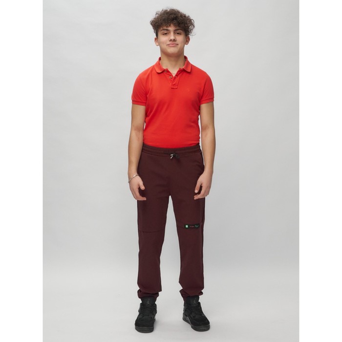 Джоггеры для мальчика, рост 152 см, цвет бордовый
