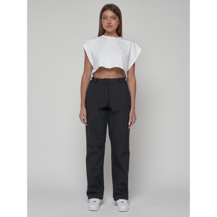 Брюки спортивные женские, размер 56, цвет чёрный