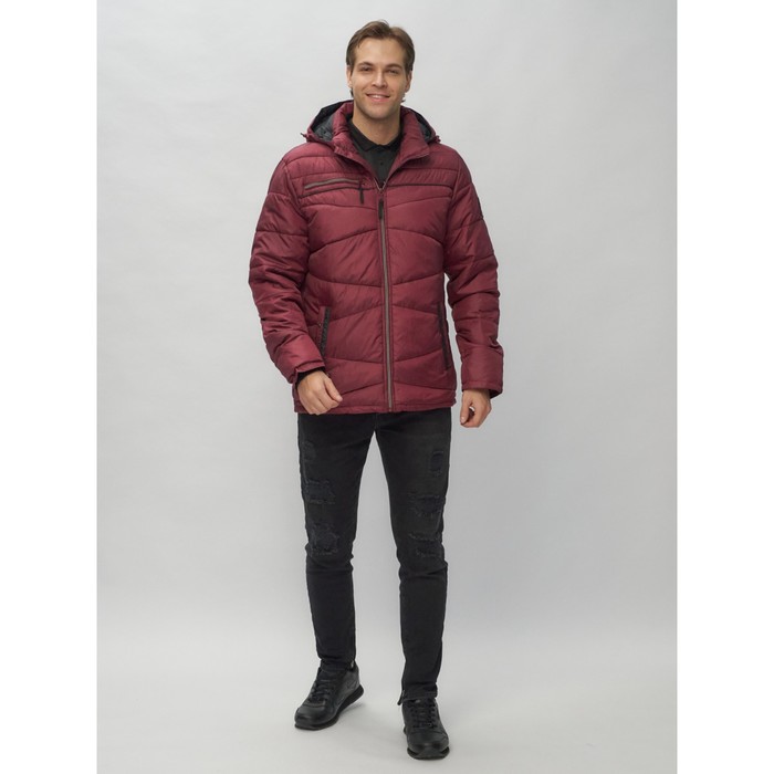 Куртка мужская, размер 52, цвет бордовый