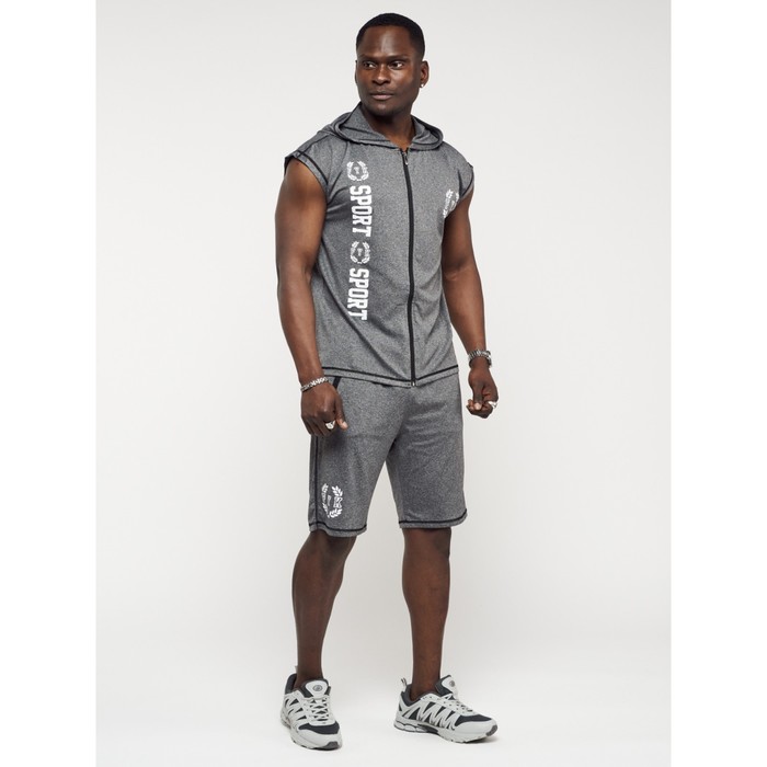 фото Спортивный костюм мужской, размер 46-48, цвет серый mtforce