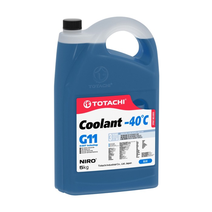 Антифриз Totachi NIRO COOLANT -40 C, G11, синяя, 5 кг антифриз totachi mix type coolant 40 c g12evo розовый 1 кг