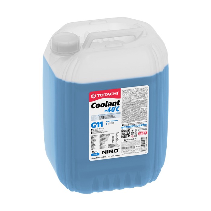 Антифриз Totachi NIRO COOLANT -40 C, G11, синяя, 10 кг антифриз totachi mix type coolant 40 с розовый 200 кг