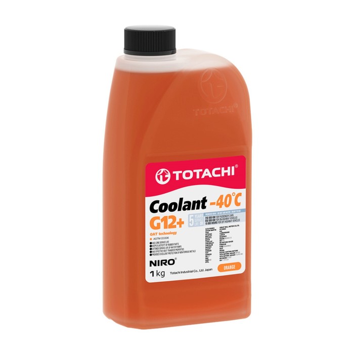 Антифриз Totachi NIRO COOLANT -40 C, G12+, оранжевая, 1 кг антифриз totachi mix type coolant 40 c g12evo розовый 1 кг