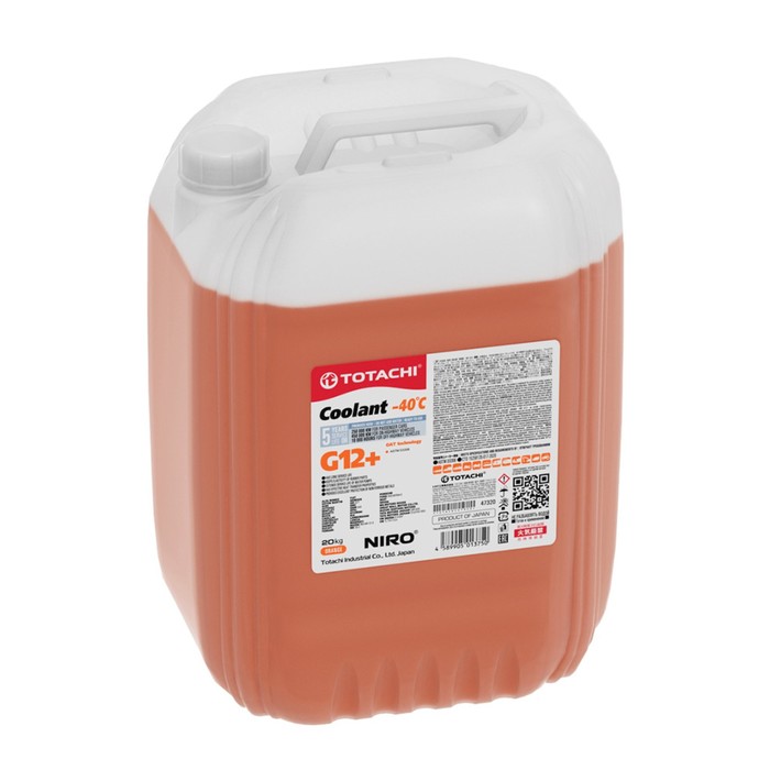 Антифриз Totachi NIRO COOLANT -40 C, G12+, оранжевая, 20 кг антифриз totachi mix type coolant 40 с розовый 200 кг