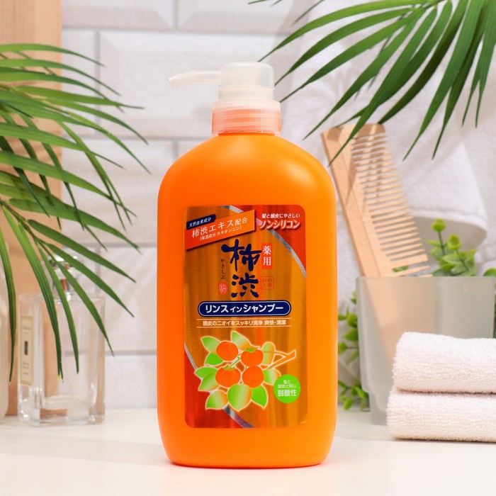 Шампунь с бальзамом для кожи головы Kumano Cosmetics Kakishibu, 600 мл