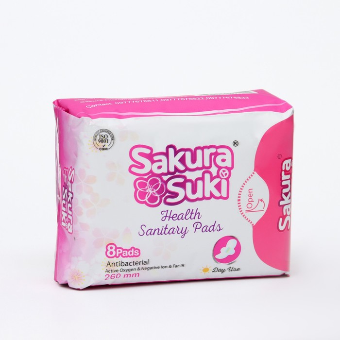цена Прокладки гигиенические Sakura Suki Женские 260 мм дневные интенсив, 8 шт