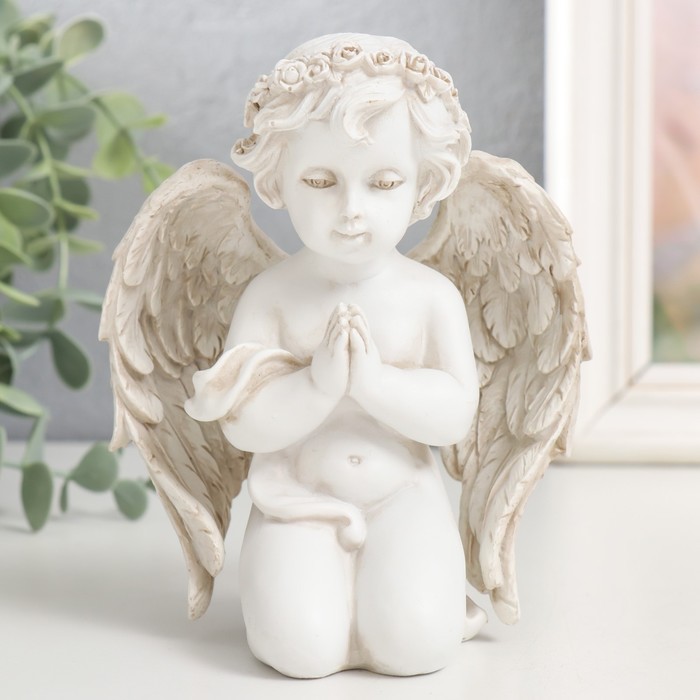 Сувенир полистоун Ангелочек - молитва 13,5х7,8х11,5 см