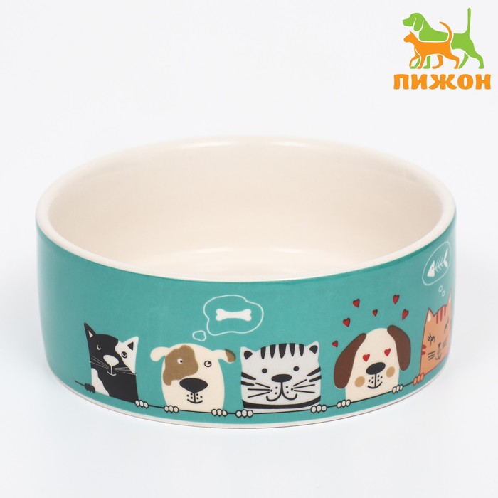 

Миска керамическая "Кошки-собаки" на голубом фоне 250мл, 11,5 х 5 см