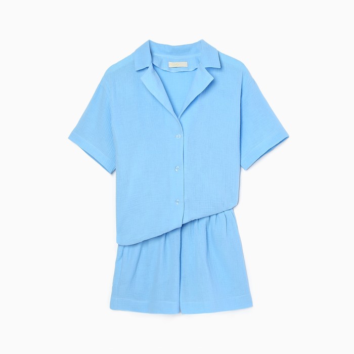 

Пижама женская (рубашка, шорты) KAFTAN "Basic" р. 44-46, голубой