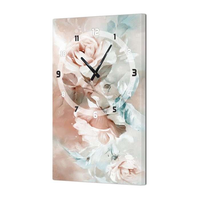 Часы-картина настенные, серия: Интерьер, Цветы, плавный ход, 35 х 60 см