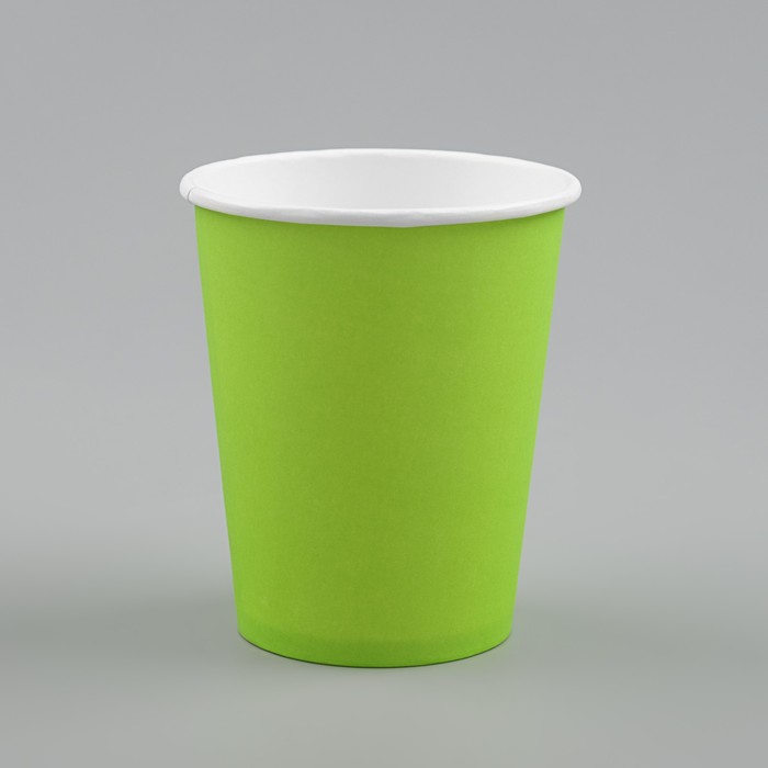Стакан бумажный Зеленый 250 мл, диаметр 80 мм стакан бумажный крафт 250 мл диаметр 80 мм