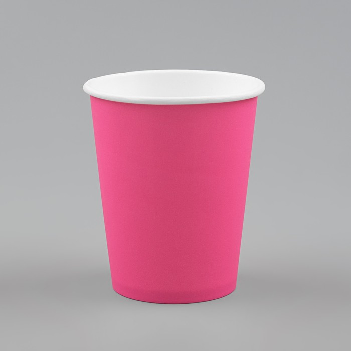 Стакан бумажный Розовый 250 мл, диаметр 80 мм стакан бумажный крафт 250 мл диаметр 80 мм