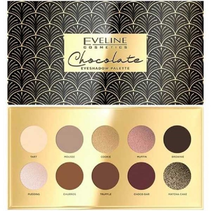 фото Палетка теней для век eveline chocolate eyeshadow palette, 10 оттенков, 10 г