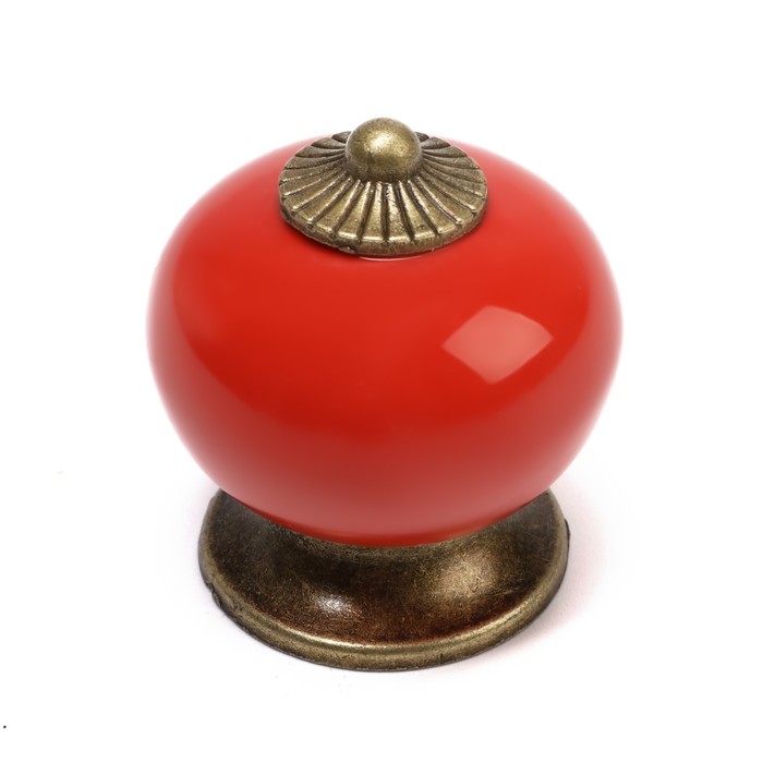Ручка кнопка DOME Ceramics 003, керамическая, красная