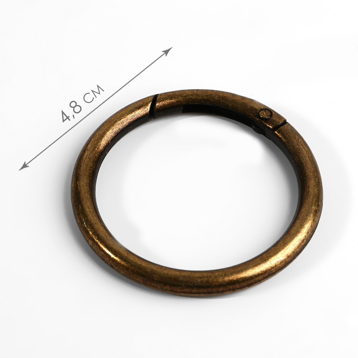 Кольцо-карабин, d = 38/48 мм, толщина - 5 мм, цвет серебряный